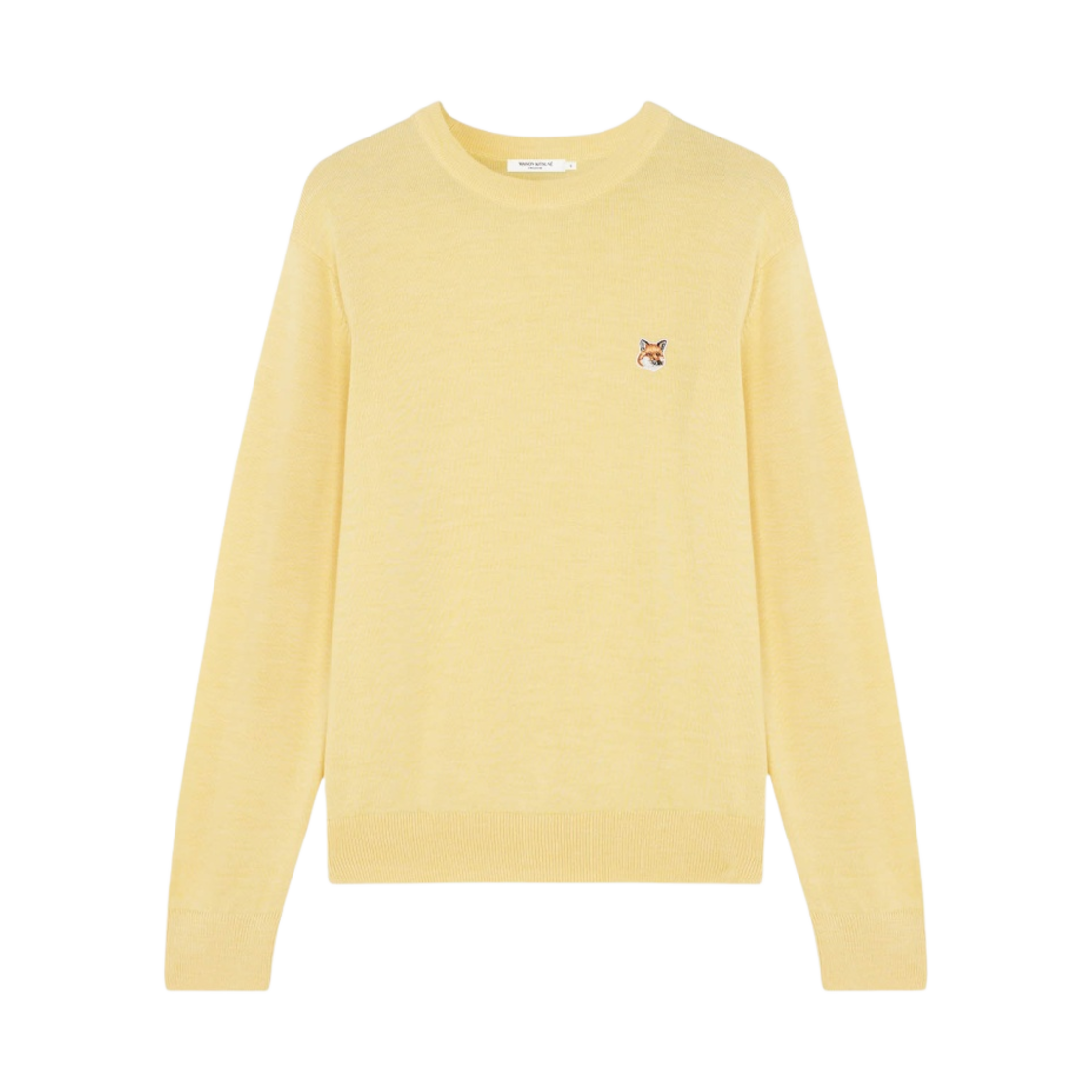 메종 키츠네 폭스 헤드 패치 레귤러 라운드넥 풀오버 니트 소프트 옐로우(Maison Kitsune Fox Head Patch Regular R-Neck Pullover Knit Soft Yellow) - 1
