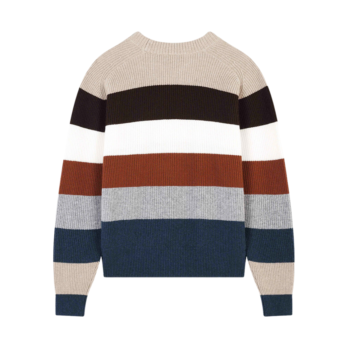 (W) 메종 키츠네 볼드 폭스 헤드 패치 컴포트 립드 점퍼 화이트 스트라이프((W) Maison Kitsune Bold Fox Head Patch Comfort Ribbed Jumper White Stripes) - 2