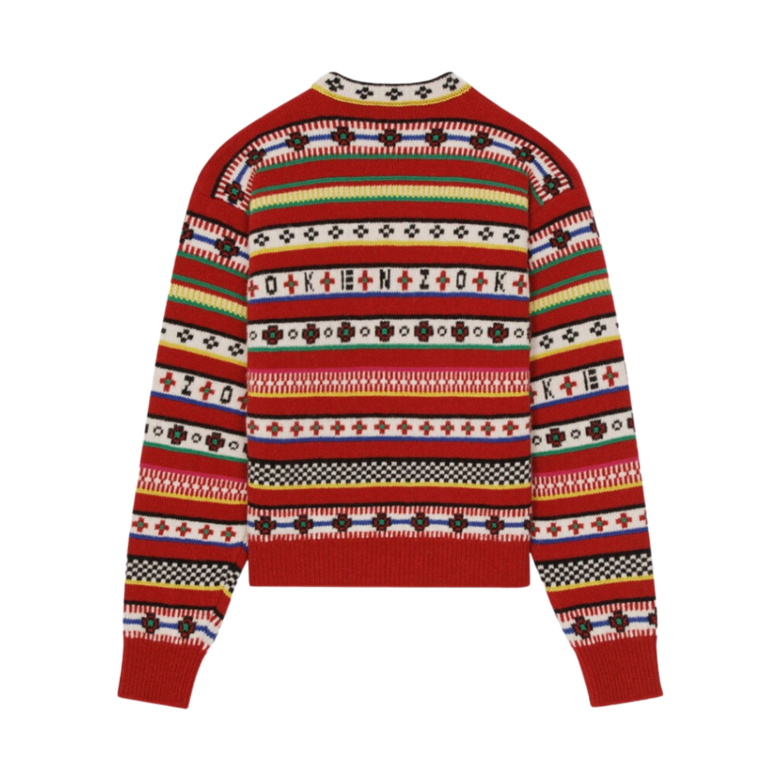 (W) 겐조 페어 아일 자카드 점퍼 미디움 레드((W) Kenzo Fair Isle Jacquard Jumper Medium Red) - 2