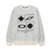 SLOW RECORD HOUSE Universe Logo Knit Ivory