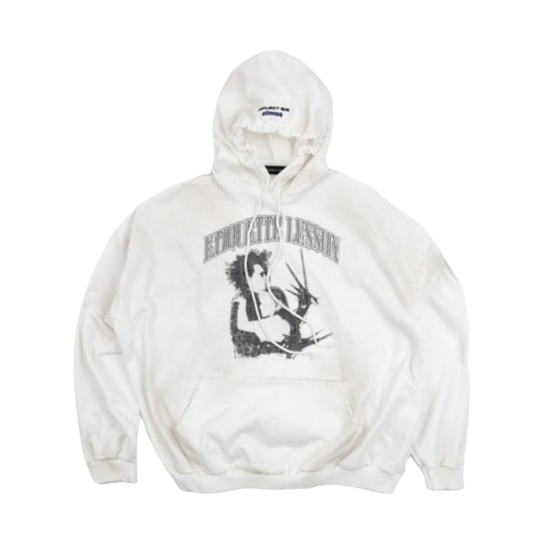 프로젝트 G/R x 아트모스 에티켓 레슨 빈티지 워시드 후드 화이트(Project G/R x Atmos Etiquette Lesson Vintage Washed Hoodie White)