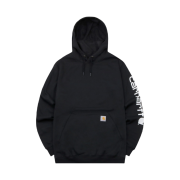 Carhartt Loose Fit Midweight Regular Logo Sleeve Graphic Hoodie Black