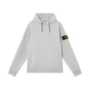 Stone Island 6100045 Organic Cotton Fleece Hooded Sweatshirt Pearl Grey - 25SS