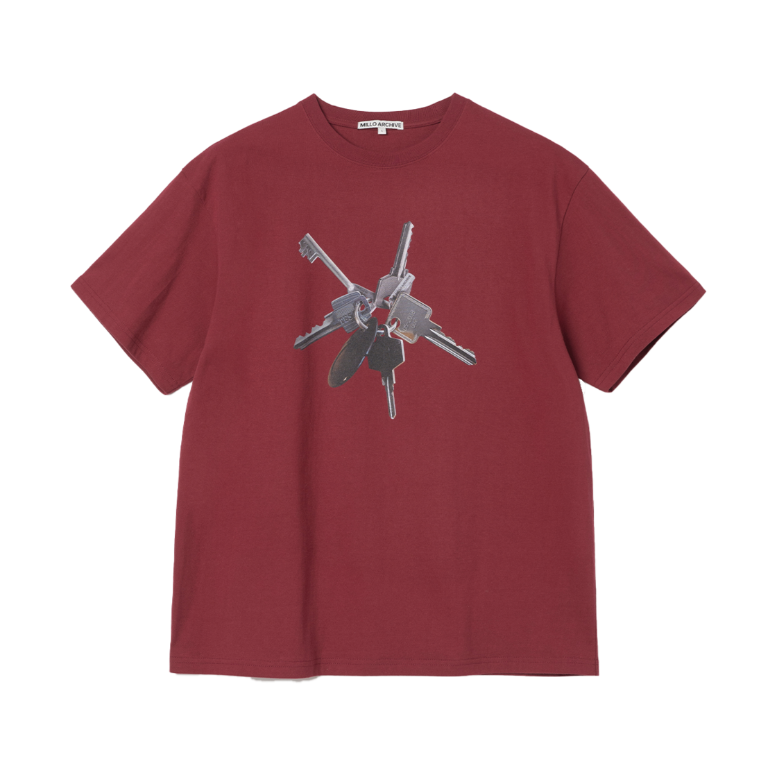 밀로 아카이브 볼드 키 티셔츠 버건디