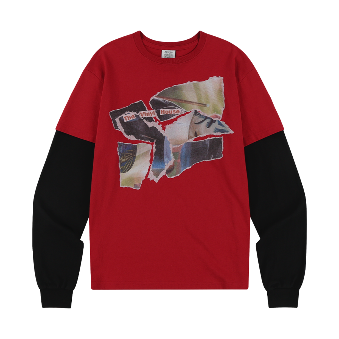 더바이닐하우스 톤 페이퍼 롱슬리브 티셔츠 레드