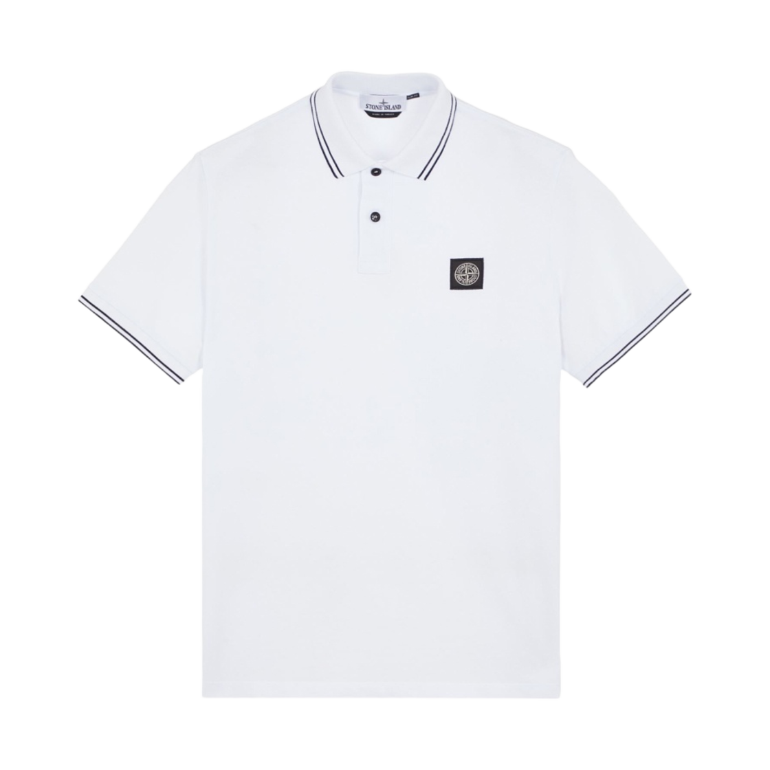 79152SC18-A1001 Stone Island 2SC18 Stretch Cotton Pique Short-Sleeve Polo Shirt White - 23FW