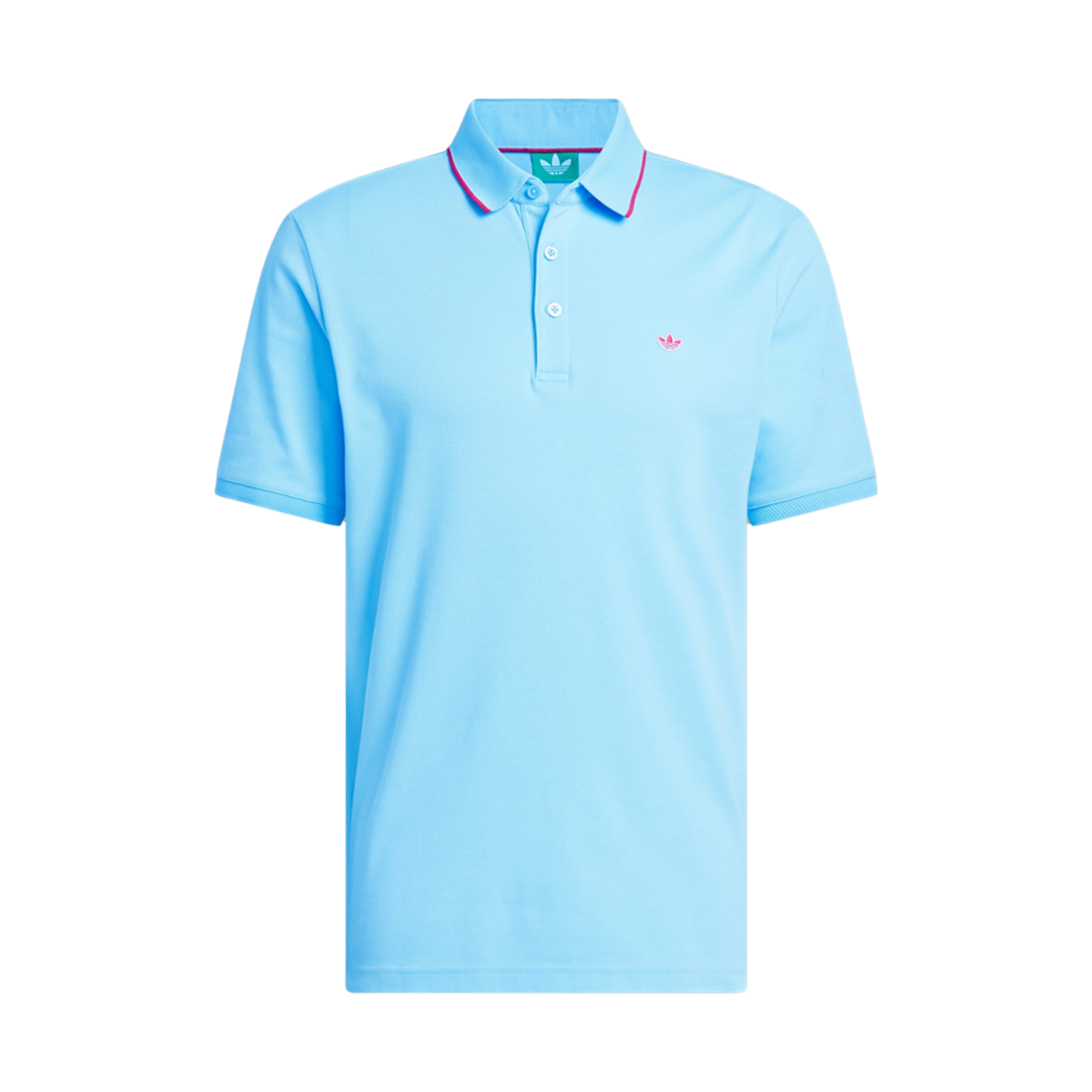 JH3863 Adidas Originals Twistknit Trefoil Polo Shirt Clear Sky - KR Sizing