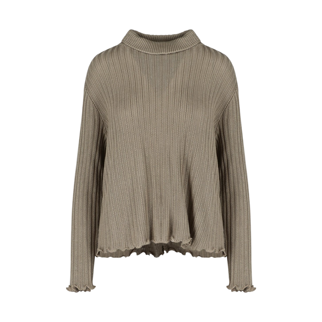 S51HA1172S17978705 (W) Maison Margiela Stitches Neck Zipped Knit Green