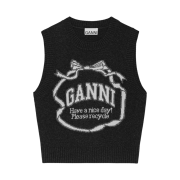 Ganni Graphic Bow Vest Black