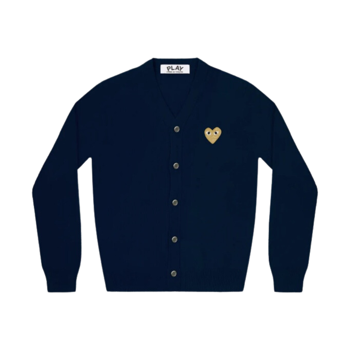 플레이 꼼데가르송 골드 하트 니트 가디건 네이비
