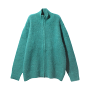 Needles Zipped Mohair Cardigan Solid Emerald