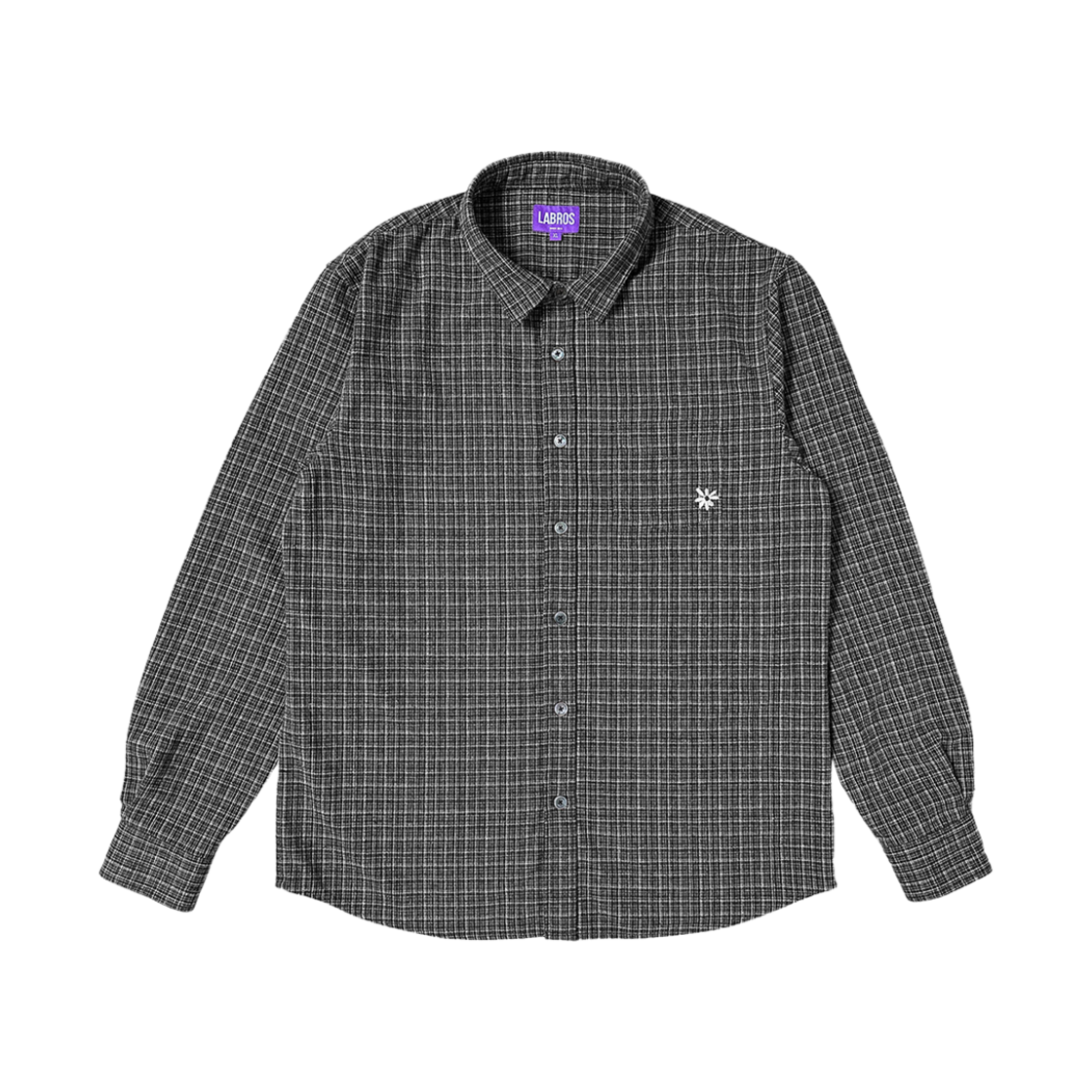 - Labros Symbol Logo Plaid Button Shirts Black