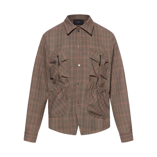 7440_25SS_002 7440-37-1 Pocket shirring check shirts