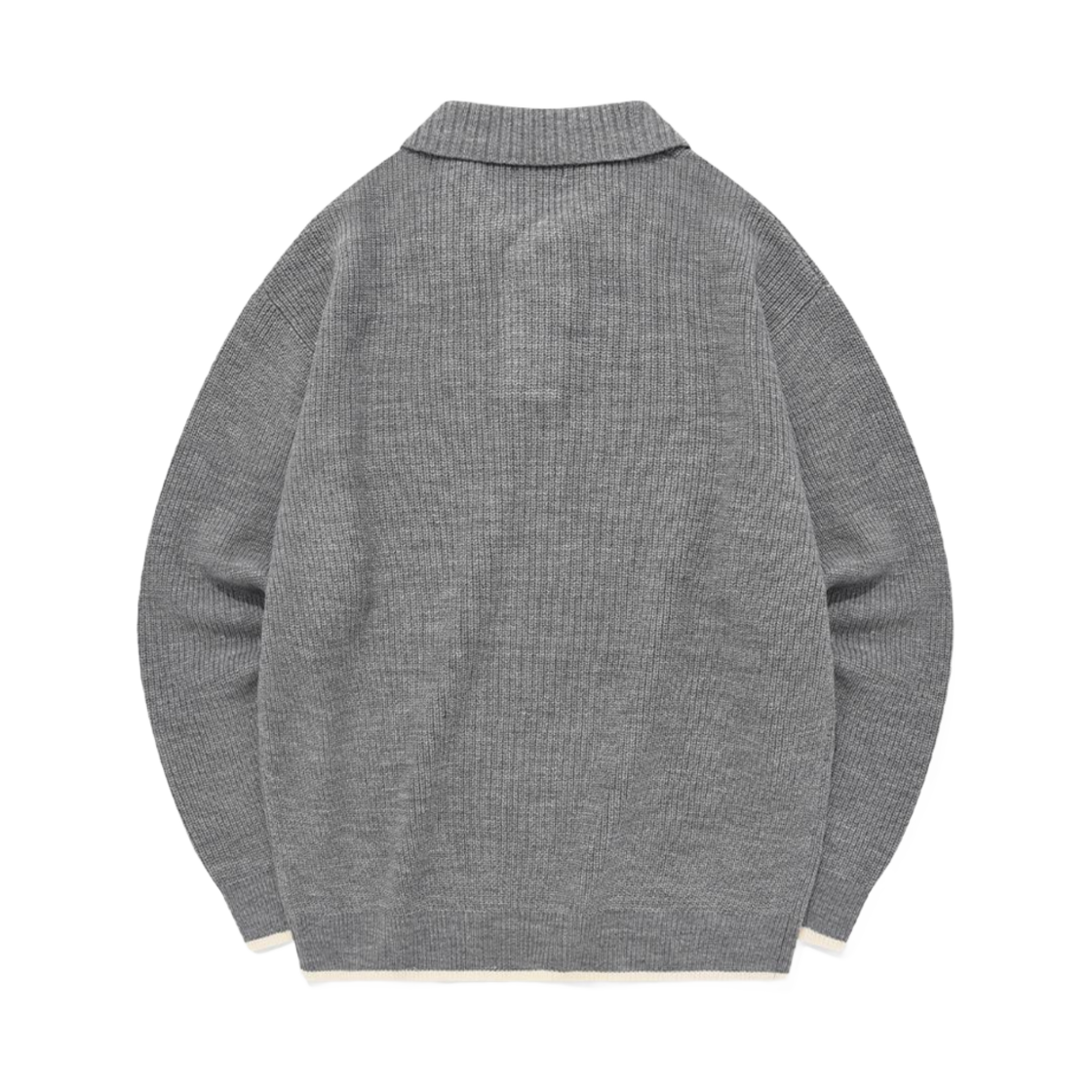 커버낫 C 로고 카라 니트 멜란지 그레이(Covernat C Logo Collar Knit Melange Grey) - 2