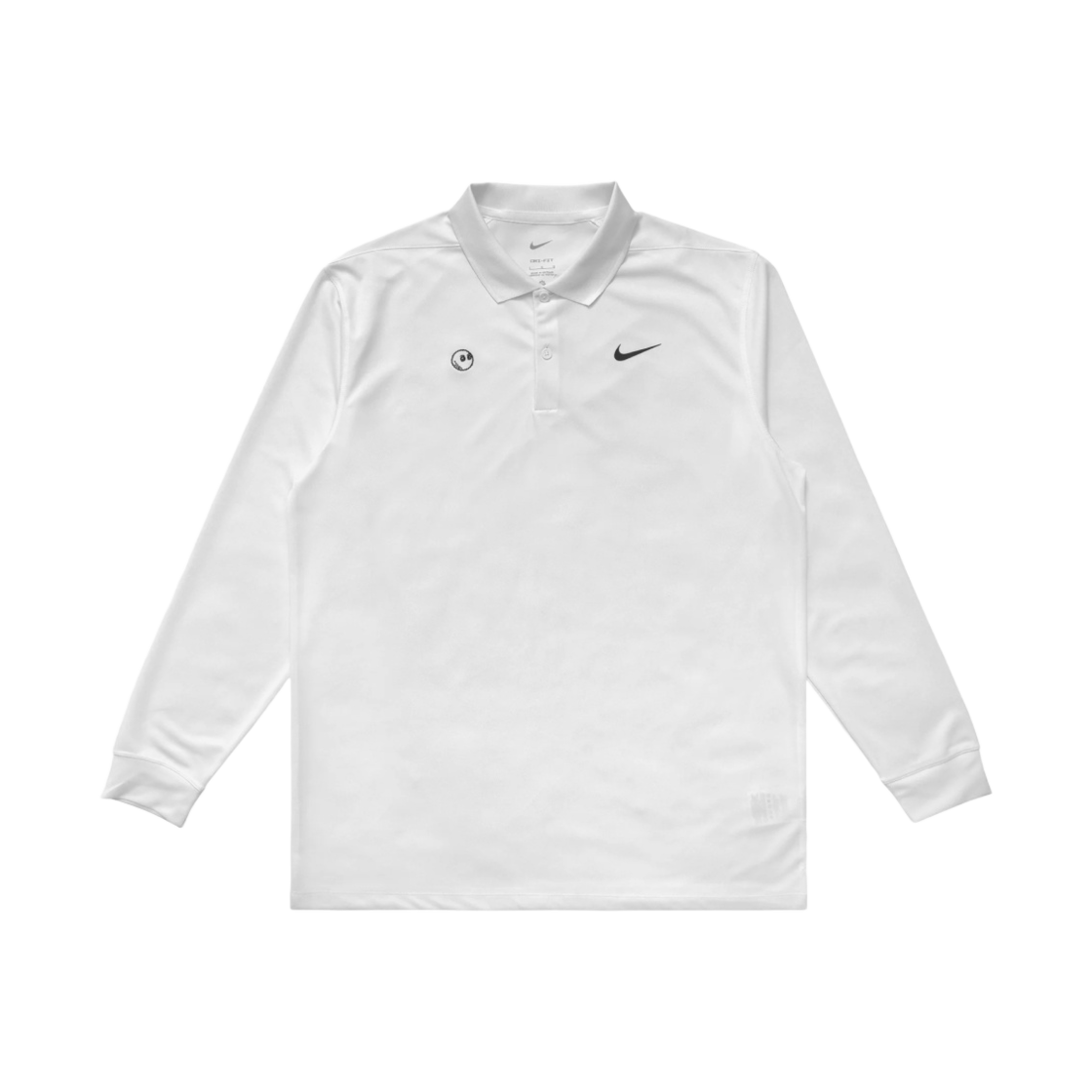 말본 골프 x 나이키 드라이핏 빅토리 솔리드 롱슬리브 폴로 화이트(Malbon Golf x Nike Dri-Fit Victory Solid Long Sleeve Polo White)