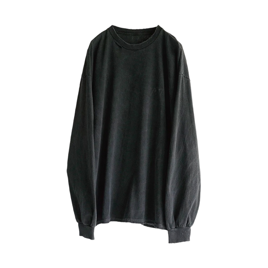 ANC-CT59-3 Ancellm Embroidery Dyed LS T-Shirt Black