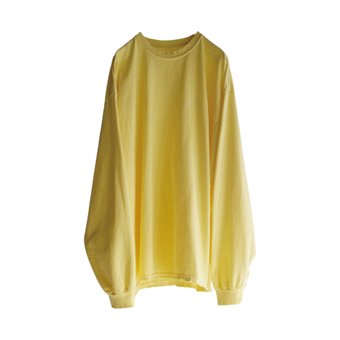 ANC-CT40 Ancellm Embroidery Dyed LS T-Shirt Yellow
