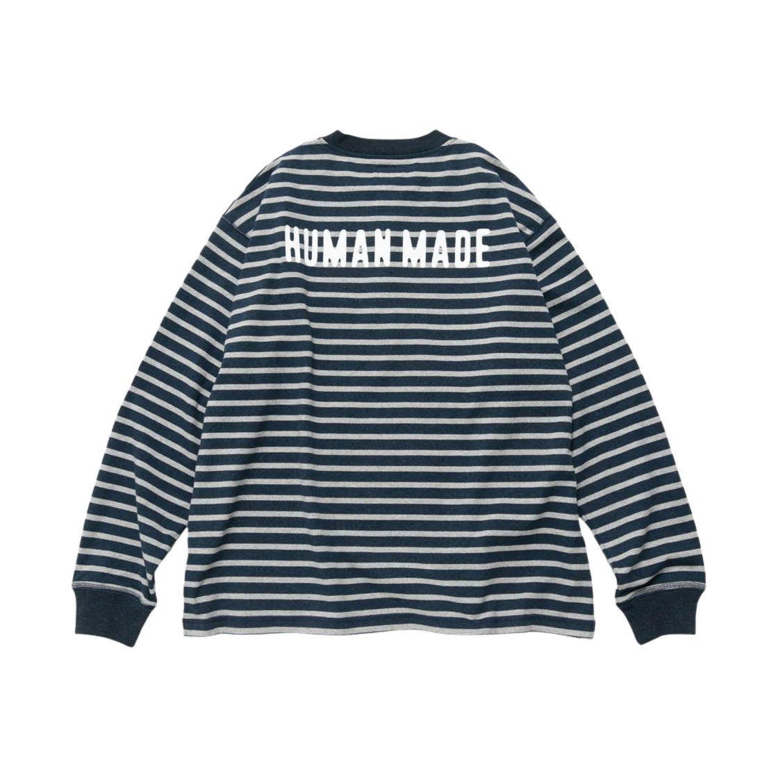 휴먼 메이드 스트라이프 헨리넥 롱슬리브 티셔츠 네이비(Human Made Striped Henley Neck L/S T-Shirt Navy) - 1