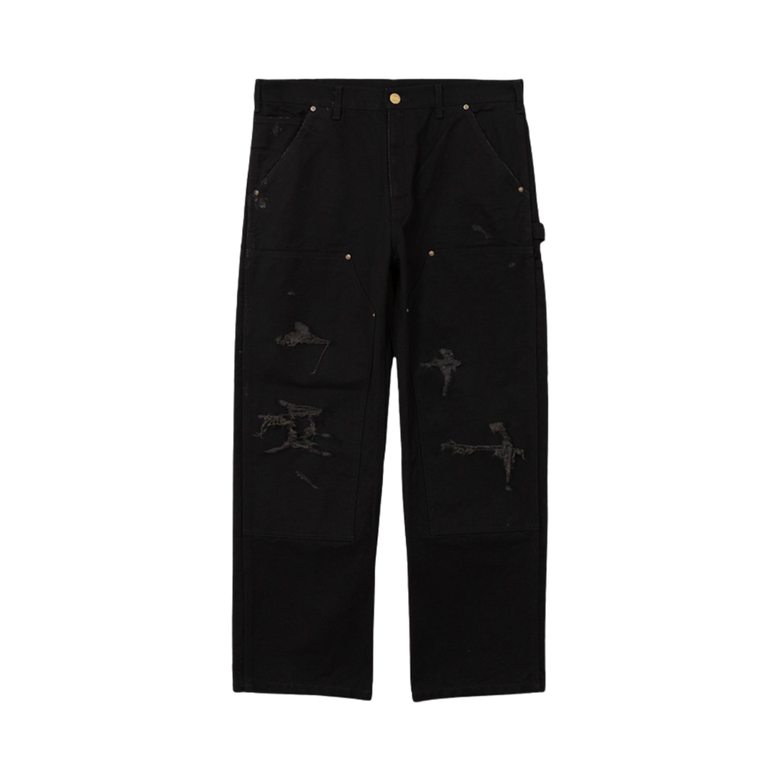 카미야 보로 페인터 팬츠 블랙(Kamiya Boro Painter Pants Black)