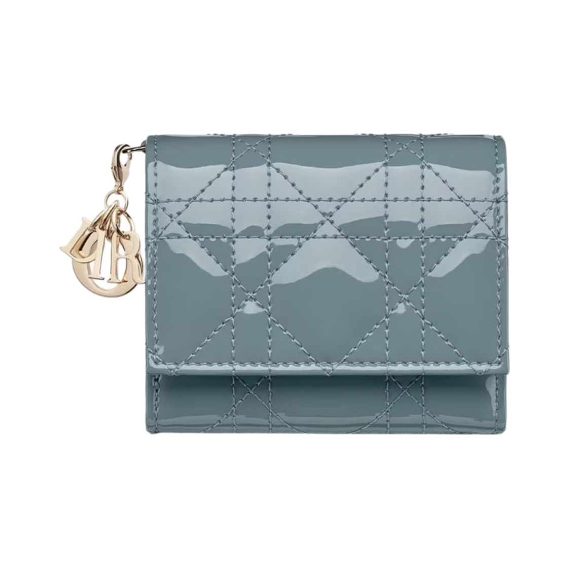 디올 레이디 로터스 지갑 페이턴트 까나쥬 카프스킨 클라우드 블루(Dior Lady Lotus Wallet Patent Cannage Calfskin Cloud Blue) - 1