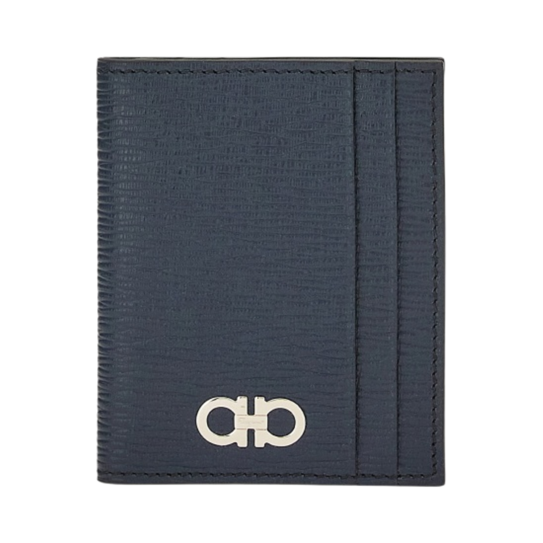 페라가모 간치니 크레딧 카드 홀더 딥 오션 블랙(Ferragamo Gancini Credit Card Holder Deep Ocean) - 1