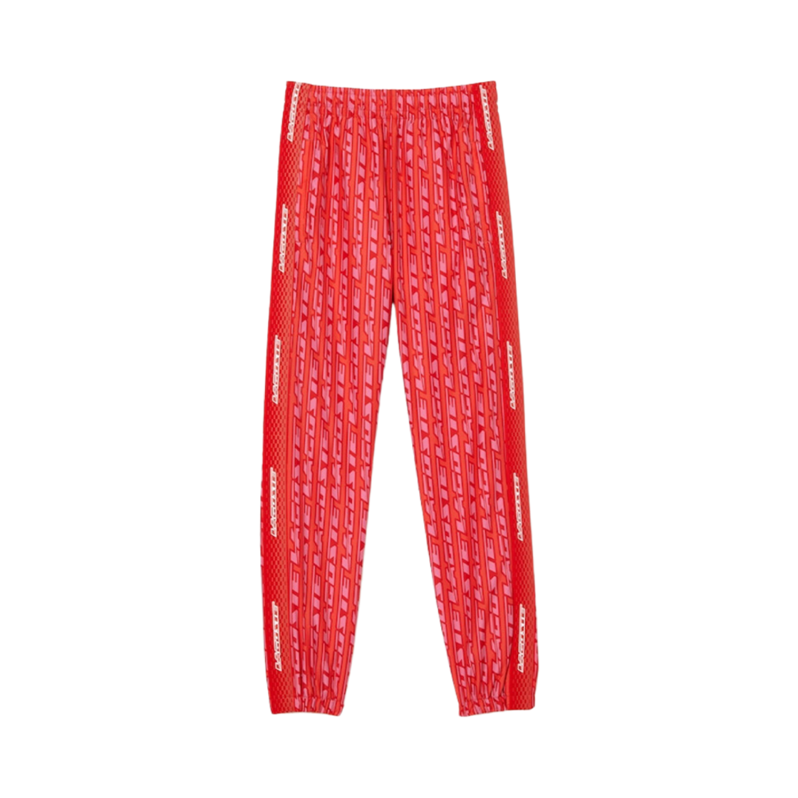 (W) 라코스테 올오버 로고 프린트 조거 팬츠 오렌지 레드 핑크((W) Lacoste Allover Logo Print Jogger Pants Orange Red Pink) - 1