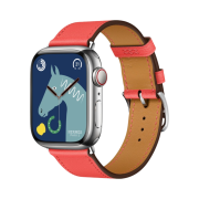 Apple Watch Hermes Series 8 45mm Silver Stainless Steel Case with Single Tour Rose Texas (Korean Ver.)