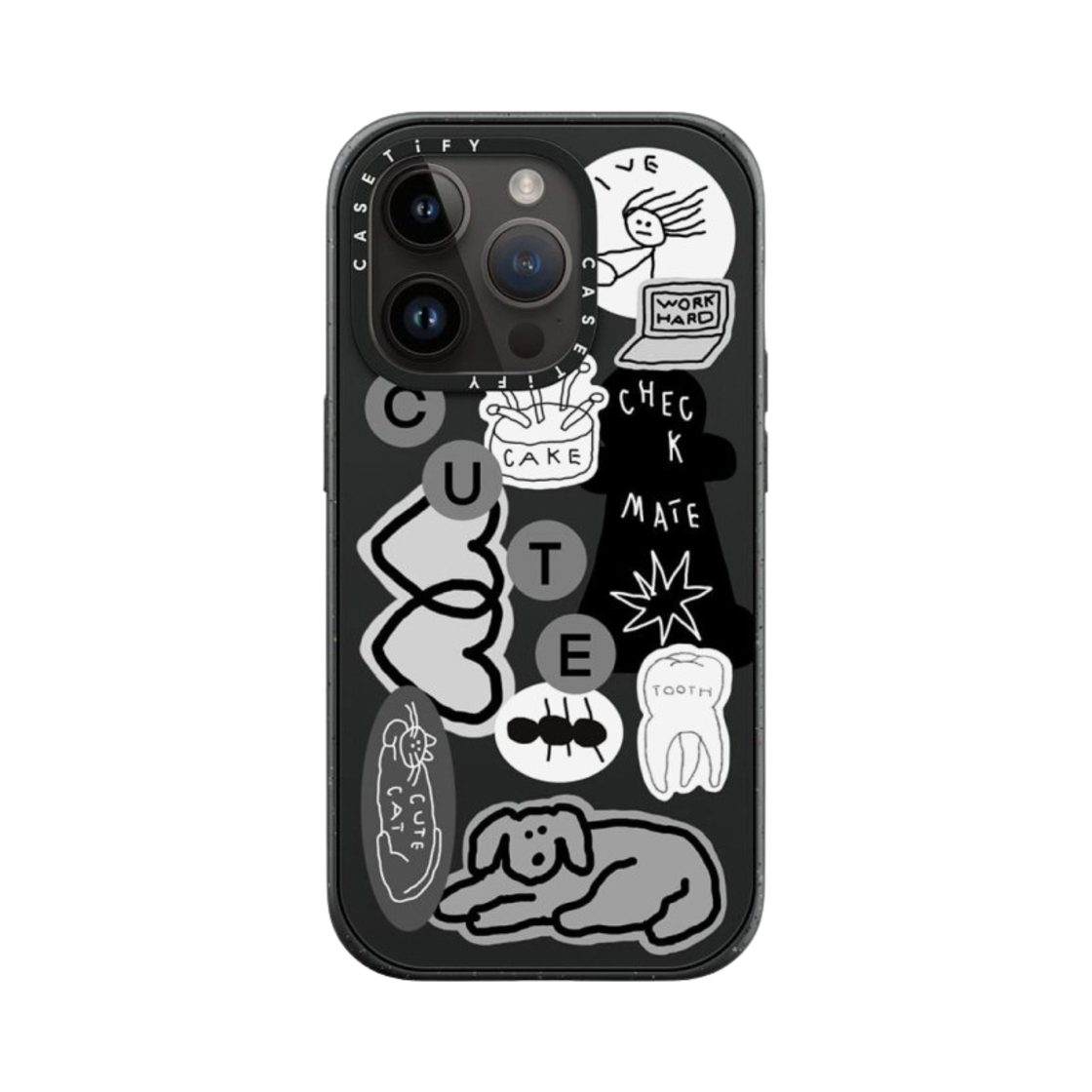 케이스티파이 아이폰 이나피 스티커 01 맥세이프 임팩트 케이스 매트 블랙(Casetify iPhone Inap Sticker 01 MagSafe Impact Case Matte Black) - 2