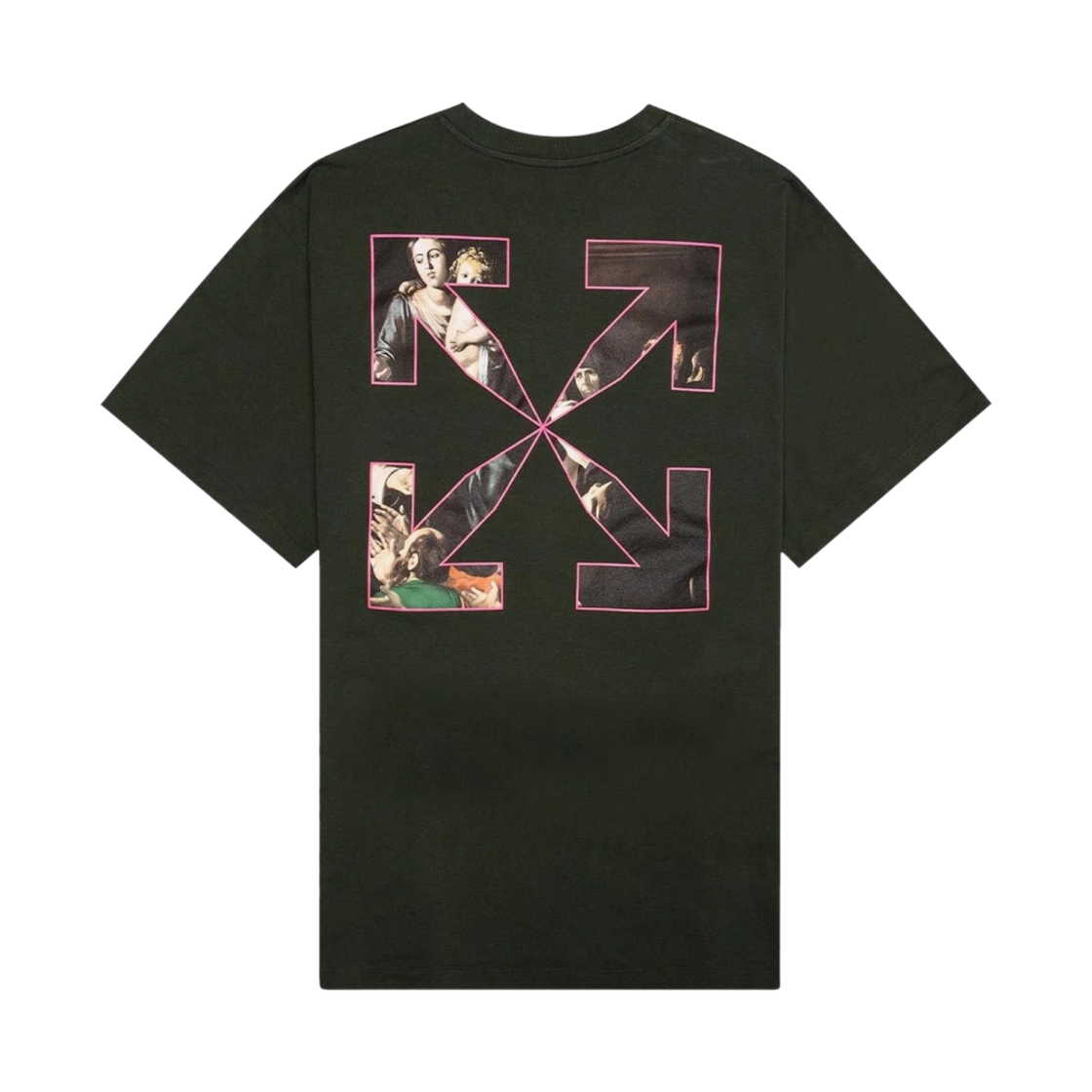 오프화이트 스프레이드 카라바지오 페인팅 애로우 오버 숏슬리브 티셔츠 카키(Off-White Sprayed Caravaggio Painting Arrow Over S/S T-Shirt Khaki) - 2