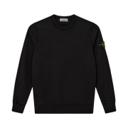 Stone Island 63051 Cotton Fleece Garment Dyed Sweatshirt Black - 24FW