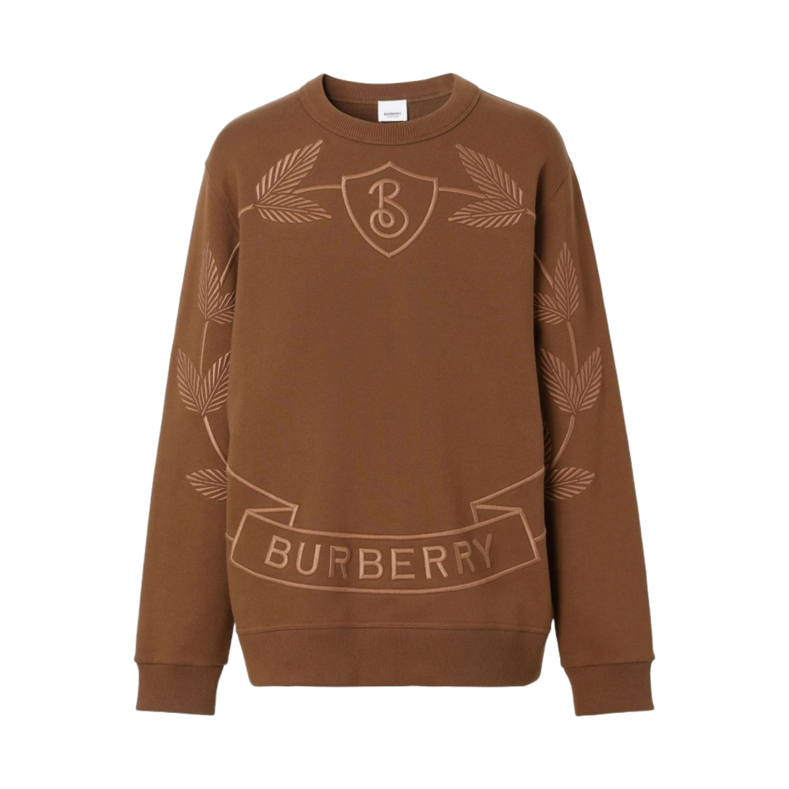 버버리 밴스테드 오크 리프 자수 크레스트 스웨트셔츠 다크 버치 브라운(Burberry Banstead Oak Leaf Embroidered Crest Sweatshirt Dark Birch Brown) - 1