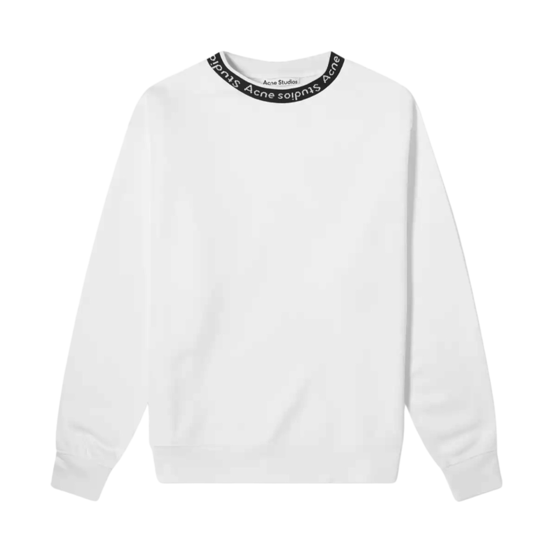 BI0078-183 Acne Studios Rib Fulton Sweatshirt Optic White