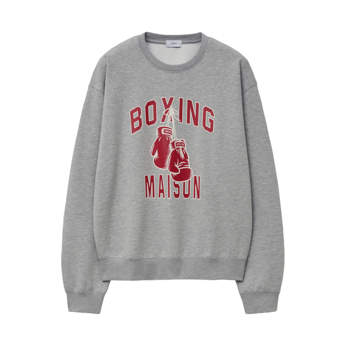 티엔지티 오버사이즈 복싱그래픽 스웻셔츠 멜란지그레이(TNGT Over Size Boxing Graphic Sweat Shirts Melange Gray) - 1