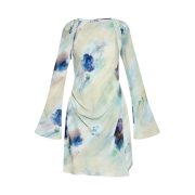 (W) Acne Studios Printed Wrap Dress Blue
