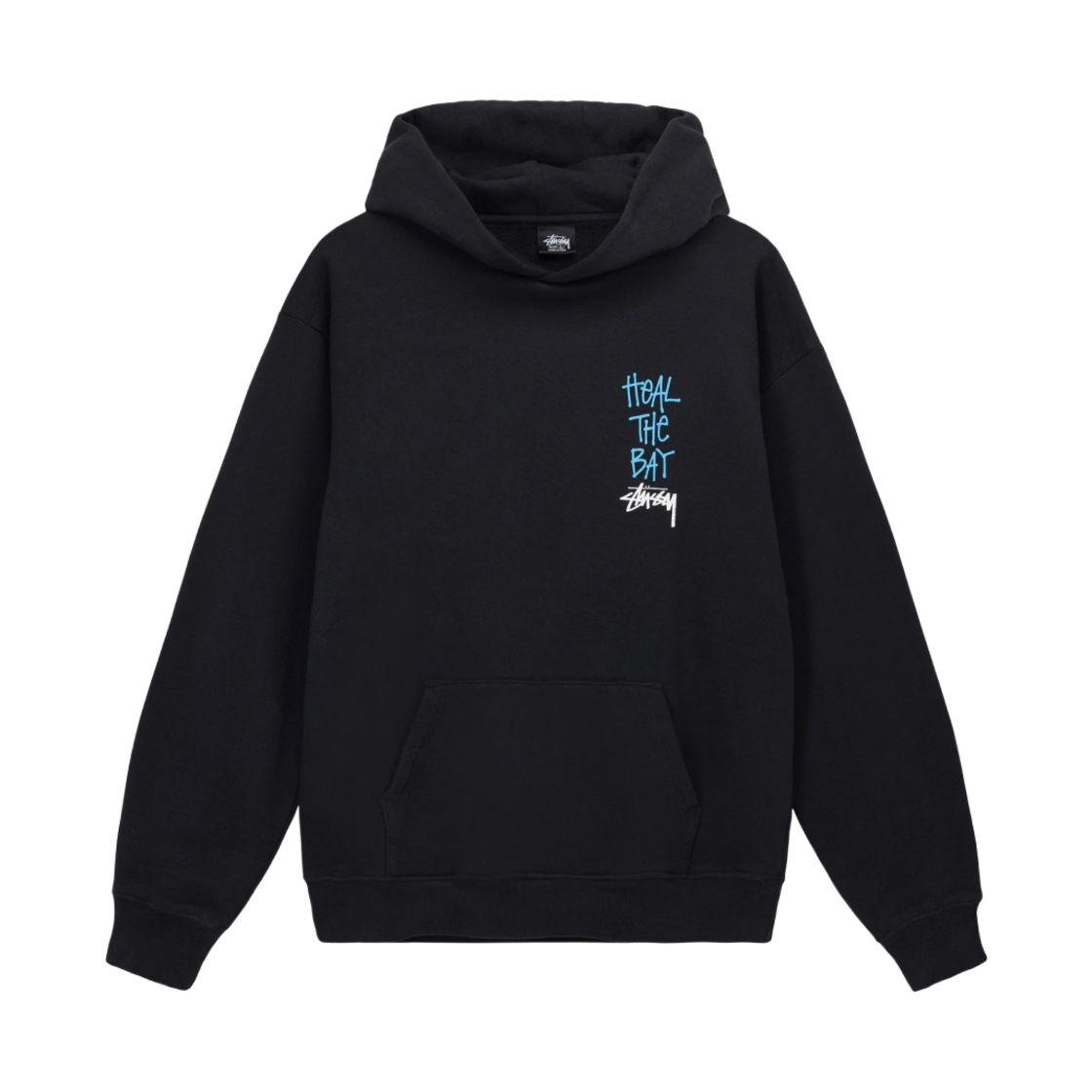 스투시 x 힐 더 베이 피그먼트 다이드 후드 블랙(Stussy x Heal The Bay Pigment Dyed Hoodie Black) - 2