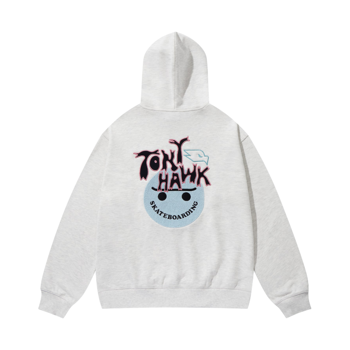 토니호크 스마일 부클 자수 그래픽 후디 오트밀