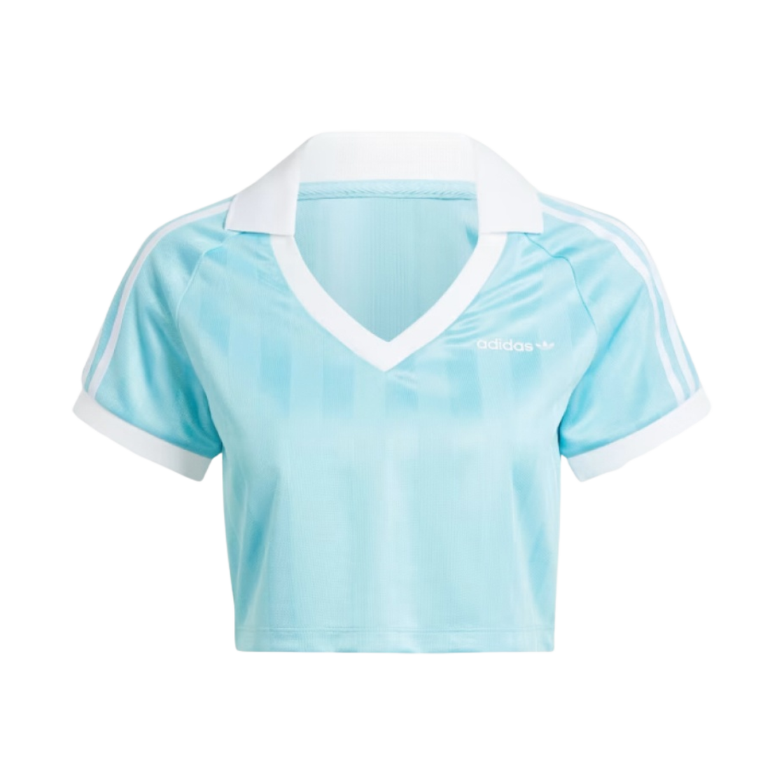 (W) 아디다스 풋볼 크롭 탑 라이트 아쿠아 - US 사이즈((W) Adidas Football Crop Top Light Aqua - US Sizing) - 1