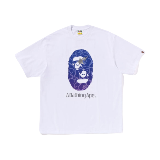 BAPE Line Camo Ape Head Relaxed Fit T-Shirt White