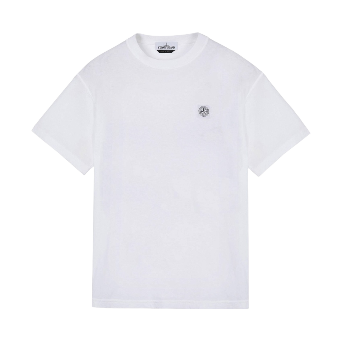 스톤 아일랜드 23757 피사토 자수 로고 티셔츠 화이트 - 21SS(Stone Island 23757 Pisato Embroidered Logo T-Shirt White - 21SS) - 1