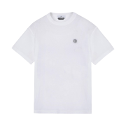 Stone Island 23757 Pisato Embroidered Logo T-Shirt White - 21SS
