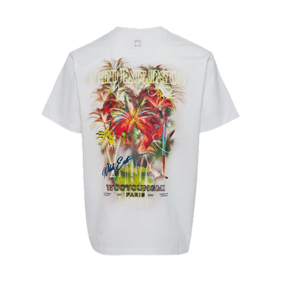 우영미 야자수 그래픽 티셔츠 화이트 - 25SS(Wooyoungmi Palm Tree Graphic T-Shirt White - 25SS)