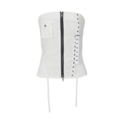 (W) Bohemian Seoul Grunge Biker Bustier Ivory