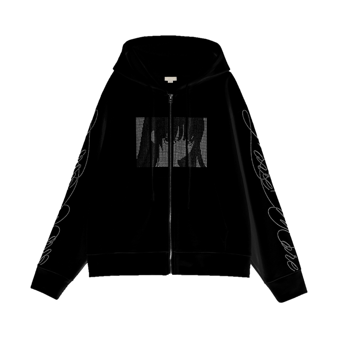 Bonnae-125 [KREAM 단독] Bonnae Rhinestone zip up hoodie Black