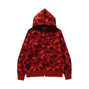 BAPE Color Camo Ape Head One Point Full Zip Hoodie Red