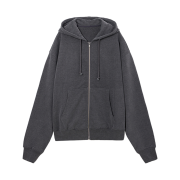 Fielders Pigment Dyeing Hoodie Zip Up Deep Gray
