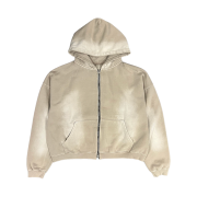 Undermycar Mu.69 Anti Fxxking Logo Play Vintage Brush Washed Hood Zip up Sand