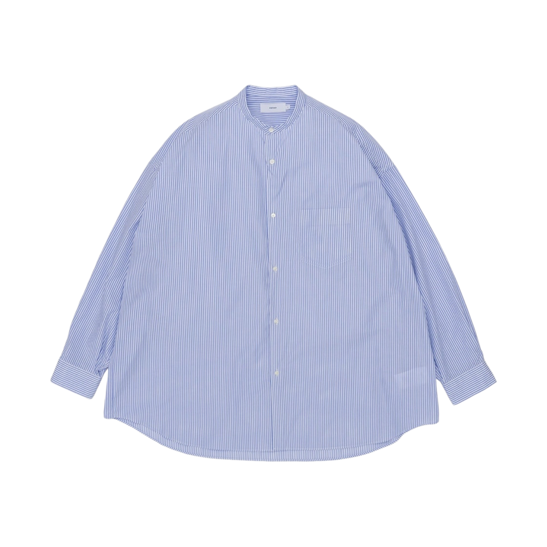 그라프페이퍼 브로드 롱슬리브 오버사이즈 밴드 칼라 셔츠 바이올렛 스트라이프(Graphpaper Broad L/S Oversized Band Collar Shirt Violet Stripe)