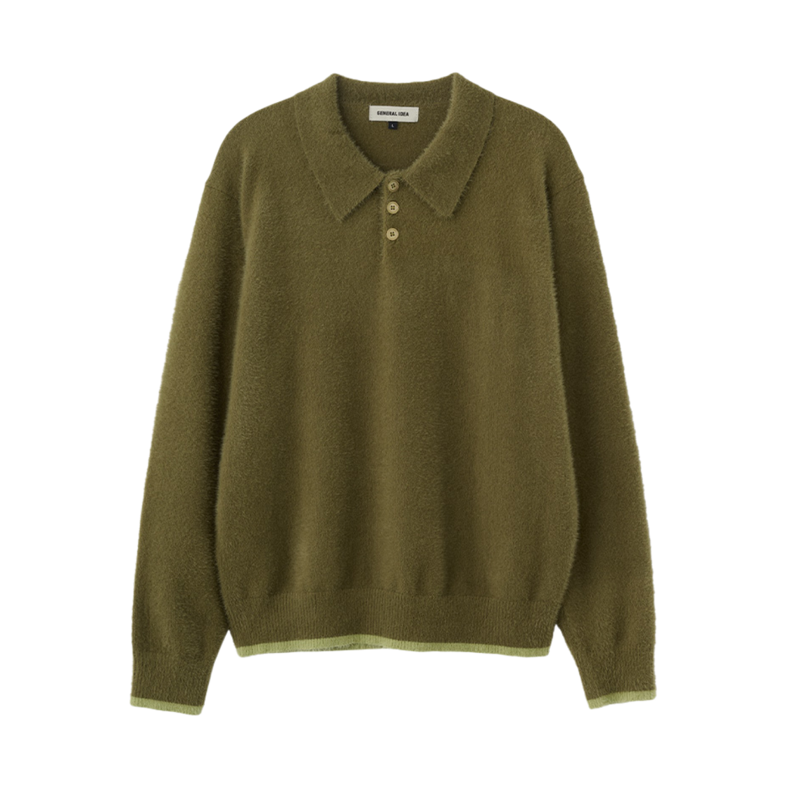 제너럴아이디어 맨 헤어리 카라 풀오버 올리브(General Idea Man Hairy Collar Pullover Olive) - 1