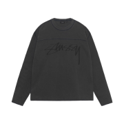 Stussy Pigment Dyed Cotton Football Crew Washed Black