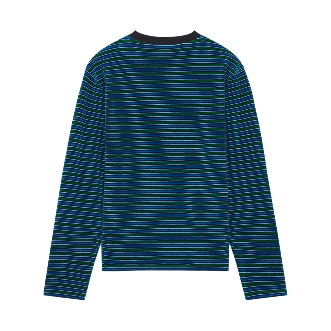 메종 키츠네 스트라이프 벨벳 롱슬리브 티셔츠 커니퍼 프레쉬워터(Maison Kitsune Striped Velvet L/S T-Shirt Conifer Freshwater) - 2
